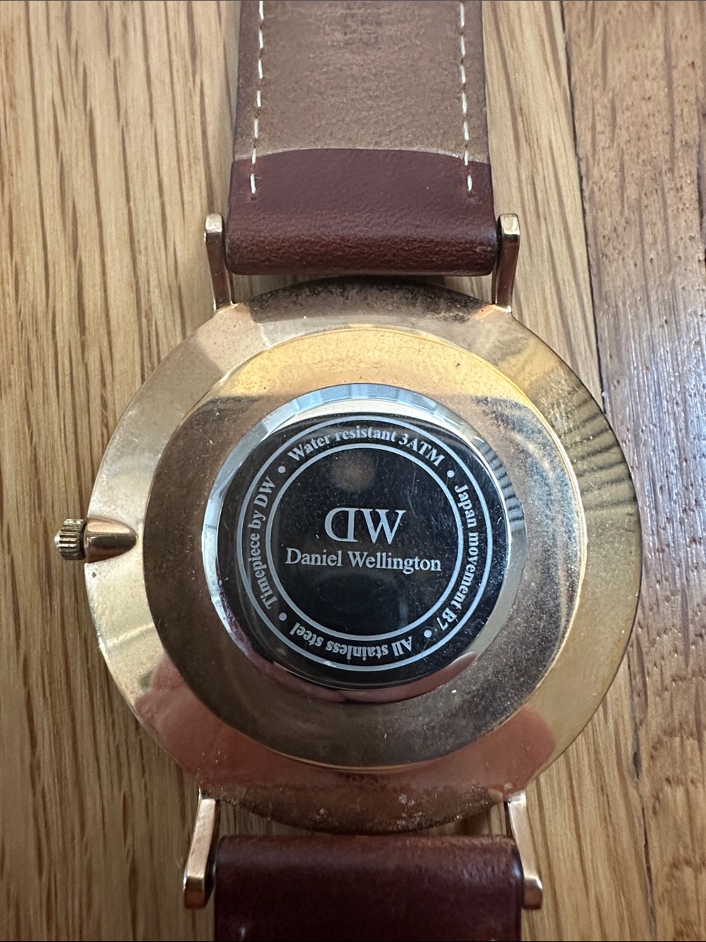 Daniel Wellington White Dial Gold Case Brown Leather Strap Watch - Picture 2 of 5